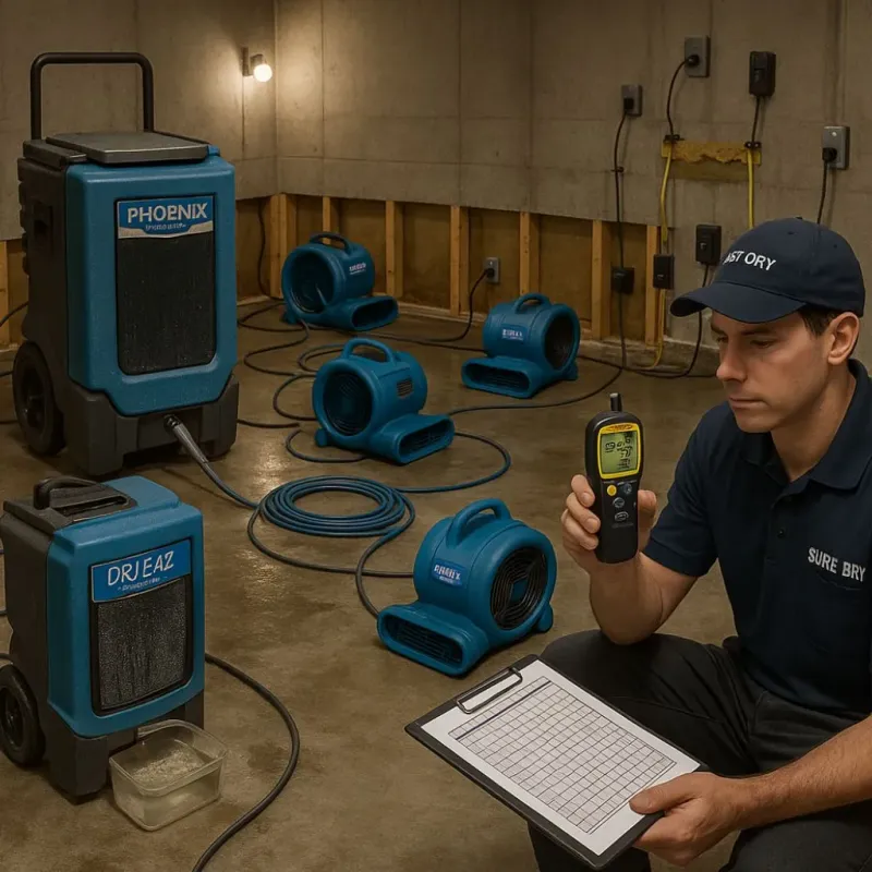 Structural Drying and Dehumidification process in Sigourney, IA